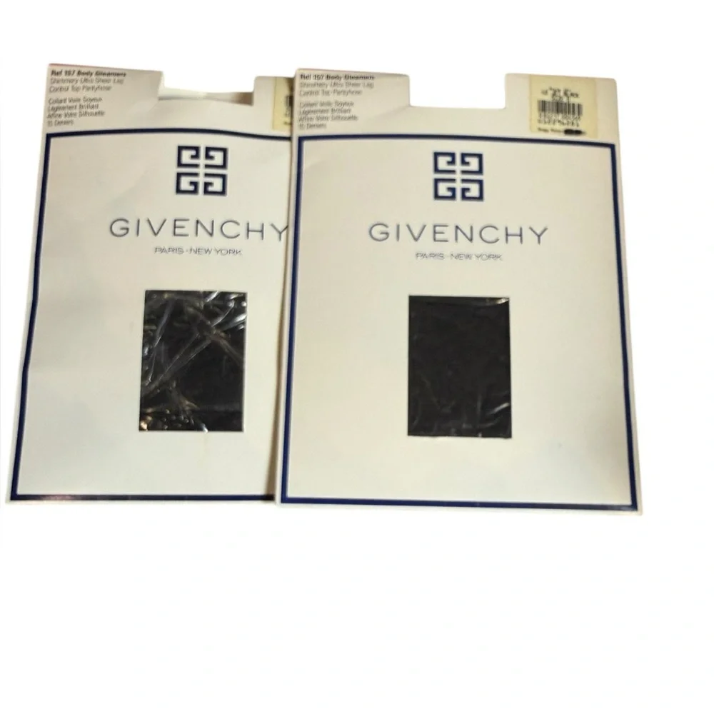 Givenchy Body Gleamers Shimmery Ultra Sheer Control Top Pantyhose Size D Lot 2